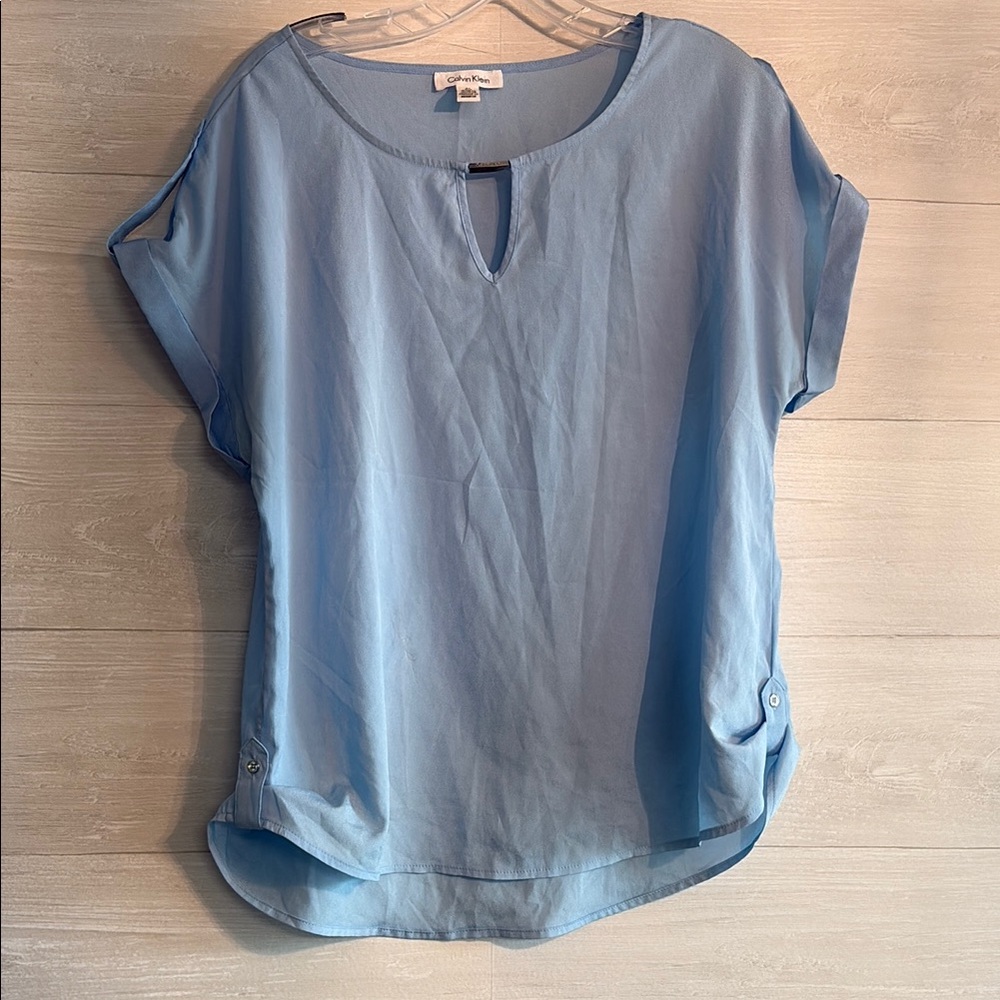 Calvin Klein Blue Relaxed Cut Out Blouse